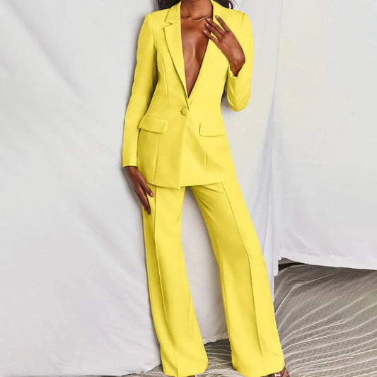Women's Two Piece Set | Longline Blazer Trousers