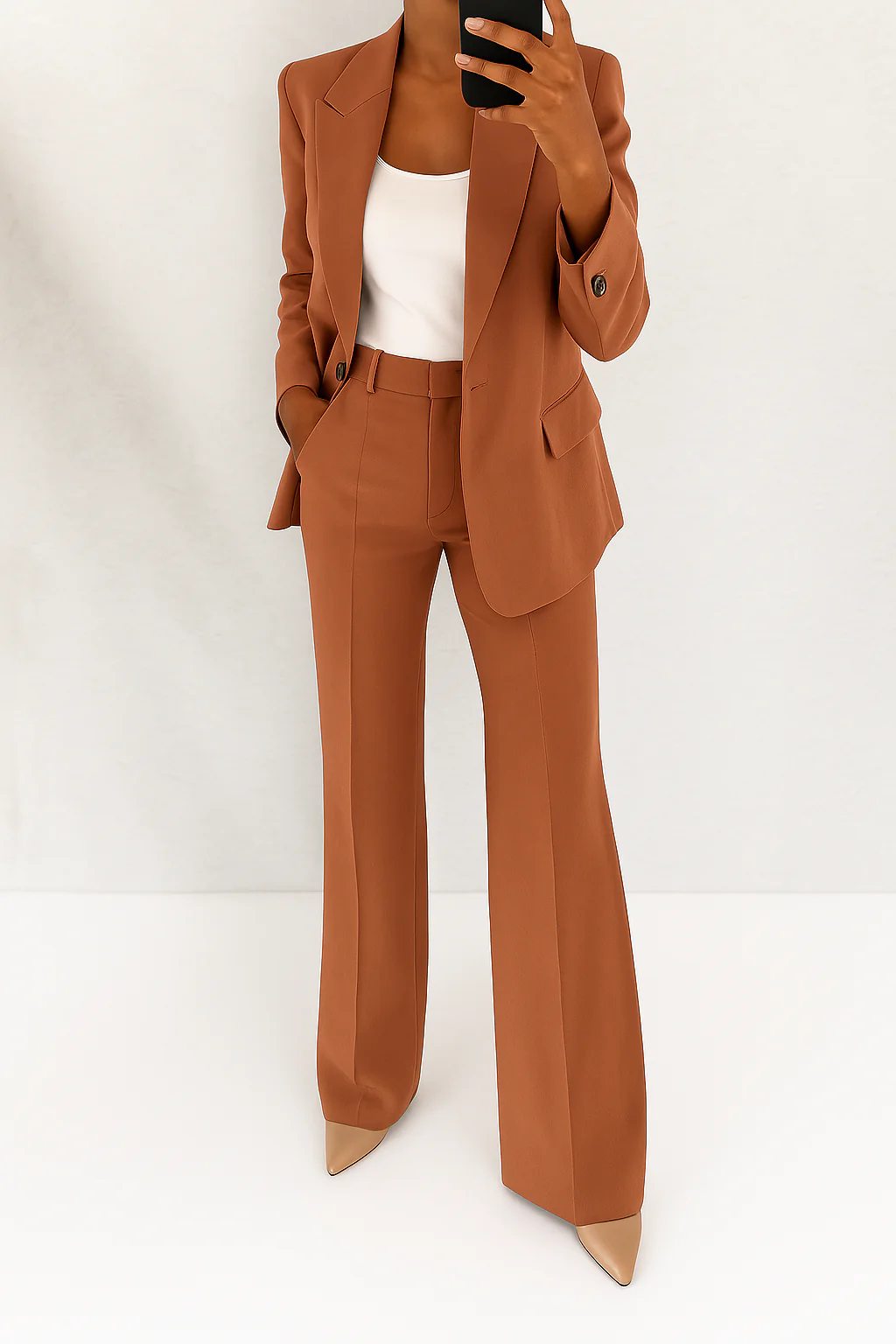 Women's Two Piece Suit | Blazer & Straight Leg Trousers