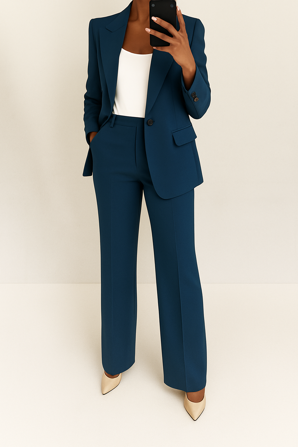 Women's Two Piece Suit | Blazer & Straight Leg Trousers