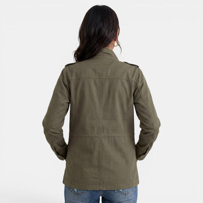 Women's Utility Jacket | Adjustable Collar & Four-Pocket Design