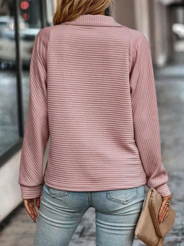 Women's V-Neck Sweater | Elegant Zip Detail