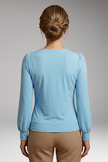 Women's V Neck Top | Ruched Waist & Flattering Fit
