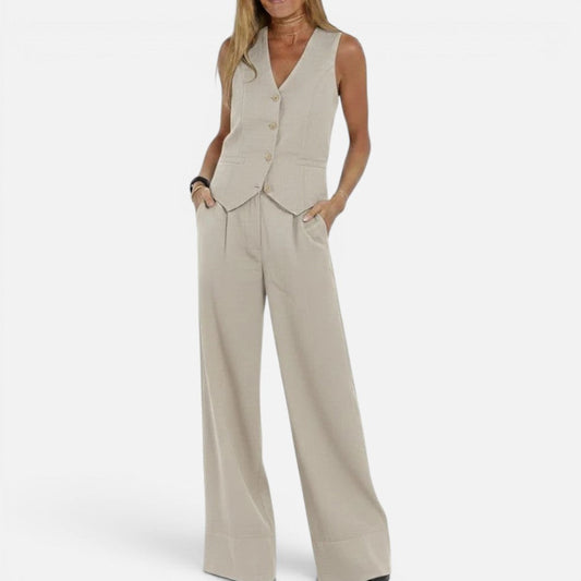 Women's Waistcoat & Wide Leg Trouser Set | Tailored & Versatile