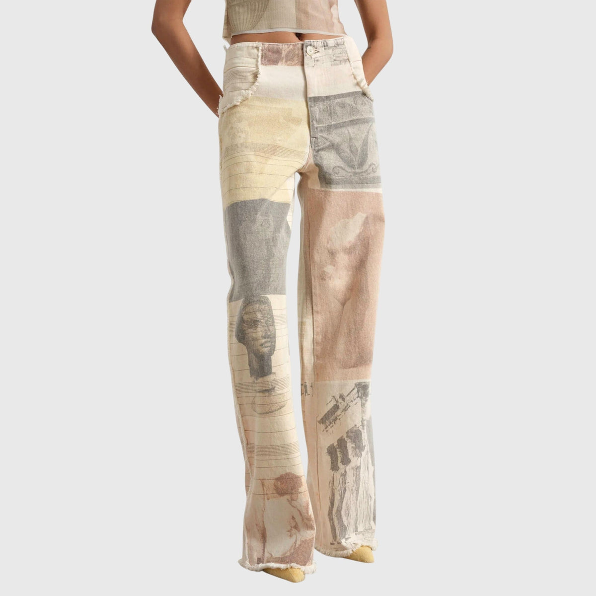 Women's Wide Leg Jeans | High Waist & Raw Hem Detail