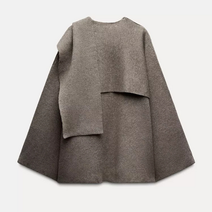 Women's Winter Poncho | Asymmetric Drape Design