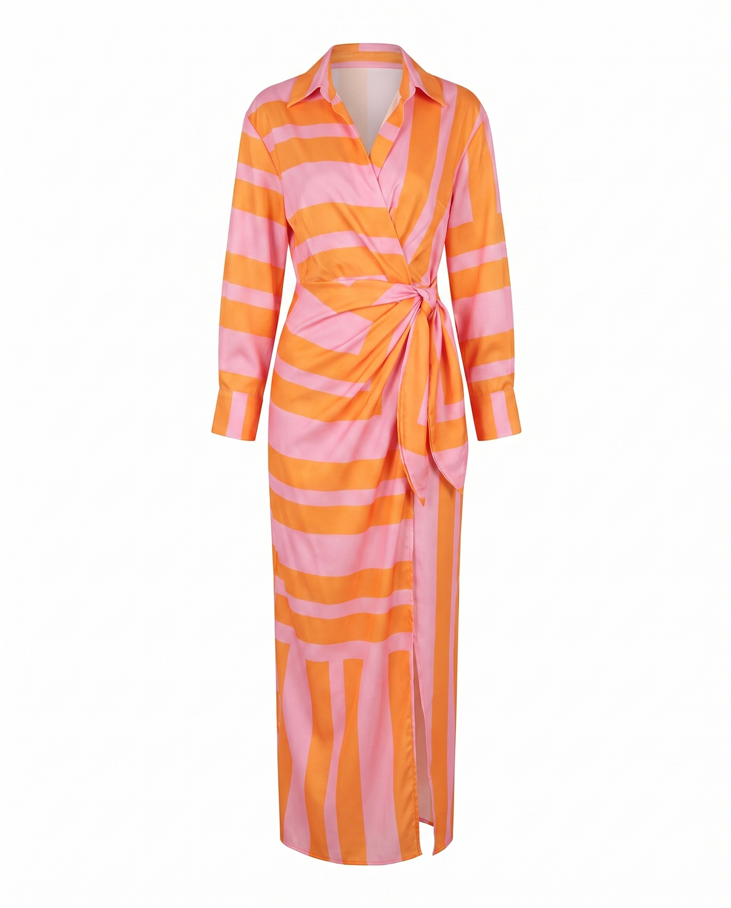 Women's Wrap Maxi Dress | Elegant Leaf Print & Figure-Flattering Design