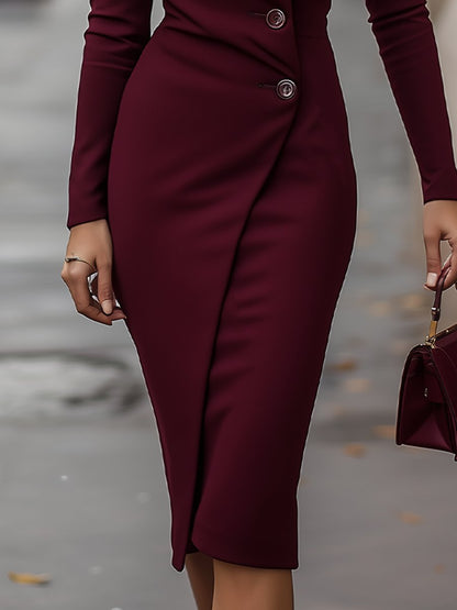 Women's Wrap Midi Dress | Elegant & Figure-Flattering