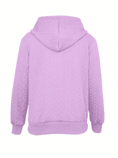Women's Zip Up Hoodie | Cable Knit & Ribbed Cuffs
