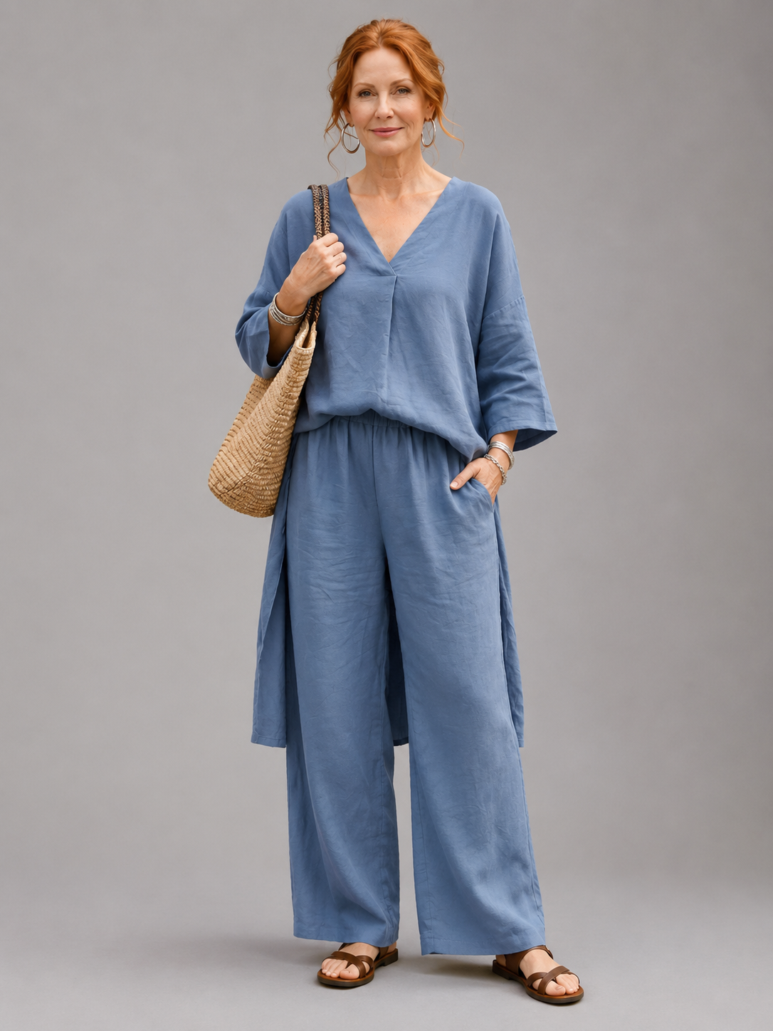 Women's Tunic & Wide Leg Pant Set | Relaxed Fit & All-Day Comfort 1