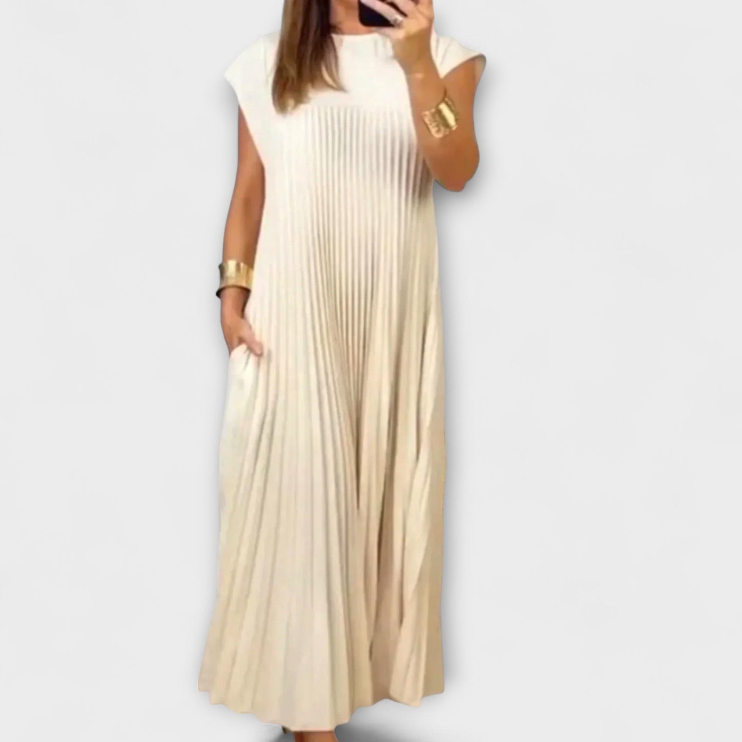 Zairelle – Chic Pleated Dress for Any Occasion