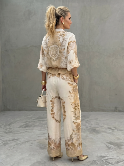 Zerelle | Printed Zip-Up Two-Piece Set 3