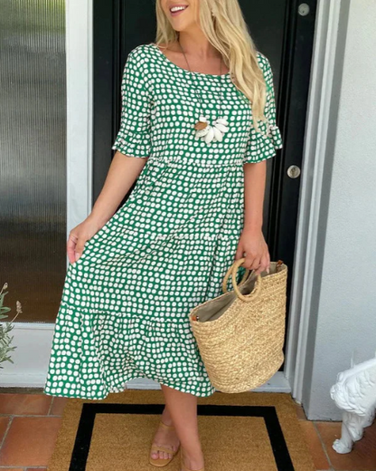 Zora Sable Short-Sleeve Midi Dress for Every Occasion