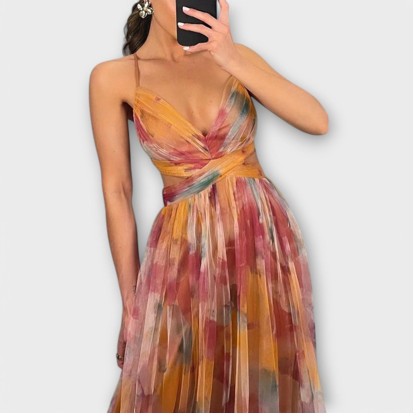 Annai Mesh Prom Dress - Chic and Flattering for Any Occasion