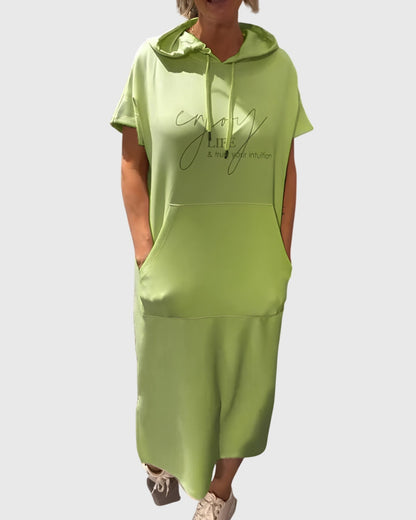Chic Cotton Hoodie Dress for Everyday Wear