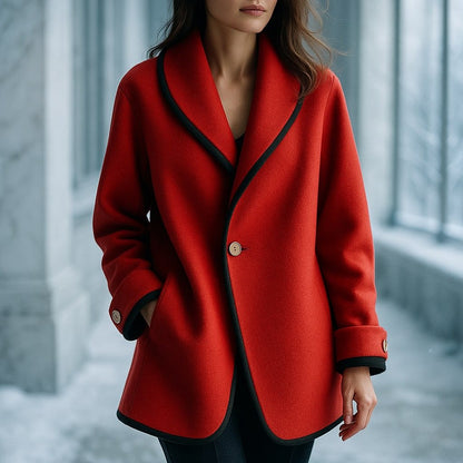 Women's Swing Winter Coat | Oversized Lapel Design