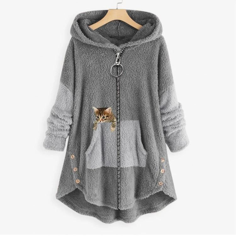 Women's Plush Hoodie | Cozy Chest Pocket Design