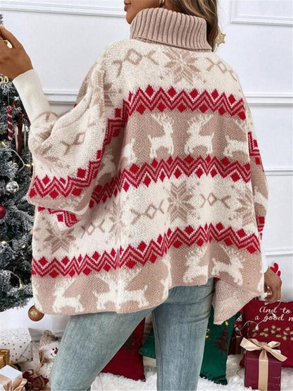 Image of Alice | Women's Oversized Turtleneck Poncho Sweater