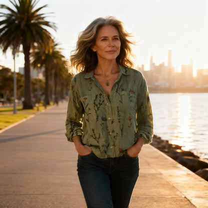 Women's Vintage Print Blouse | Breathable & Lightweight 4