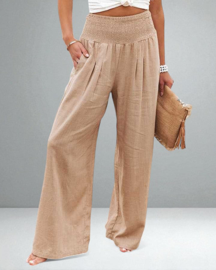 Women's Wide Leg Beach Pants | Breathable & Stretchy Waist 1