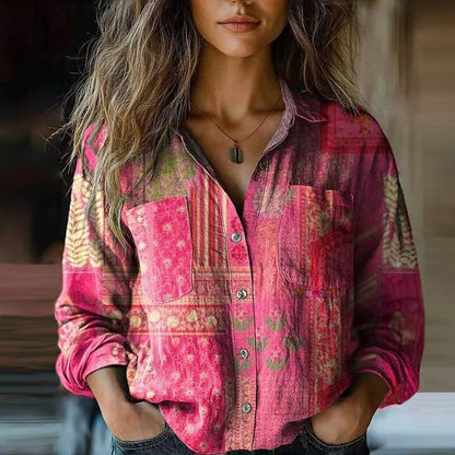Women's Vintage Print Blouse | Breathable & Lightweight 7