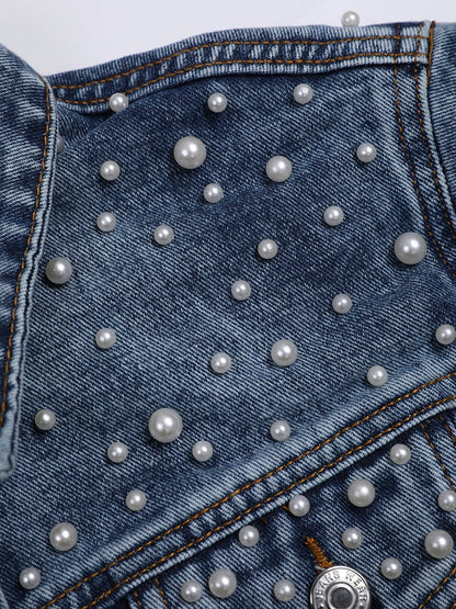 Women's Jacket | Embroidered Pearl Detail 6