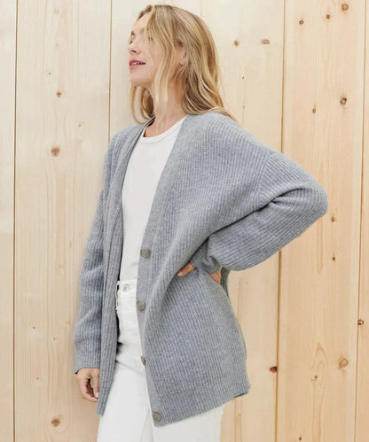 Women's Ribbed Knit Cardigan | Button-Up Design 7