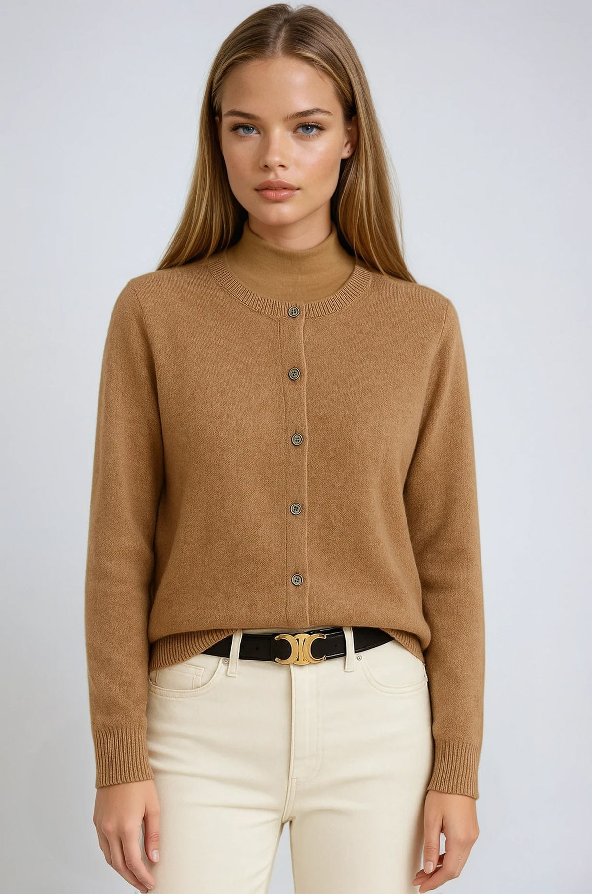 Women's Roll Neck Cardigan | Button-Up & Relaxed Fit 8