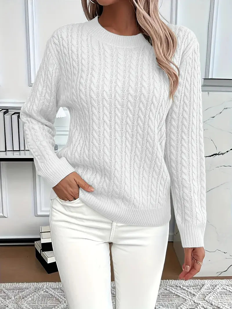 Image of Dianna | Women's Long Sleeve Cable Knit Sweater