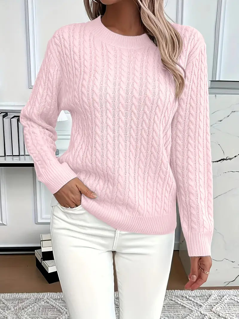 Image of Dianna | Women's Long Sleeve Cable Knit Sweater