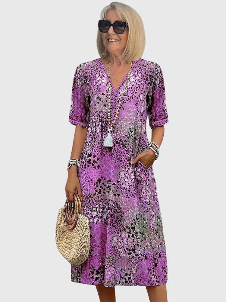 Yvonna™ | Floral Midi Dress for Special Occasions