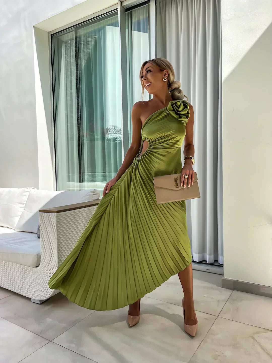 Wedding Guest Dress with Floral Design