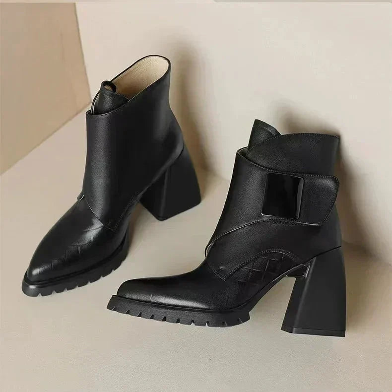 Women's Ankle Boots | Block Heel & Strap Detail 6
