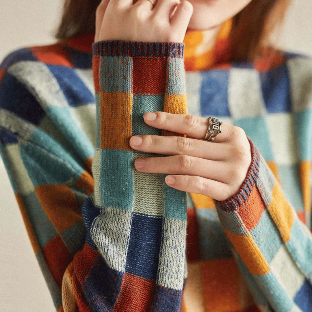 Image of Greta | Women's Turtleneck Color Block Sweater
