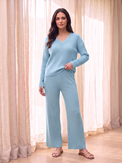 Women's Ribbed Knit Set | Relaxed Fit & Soft Comfort 4