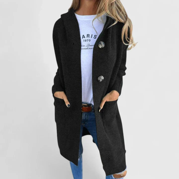 Women's Long Cardigan | Button Front & Warm Knit 3