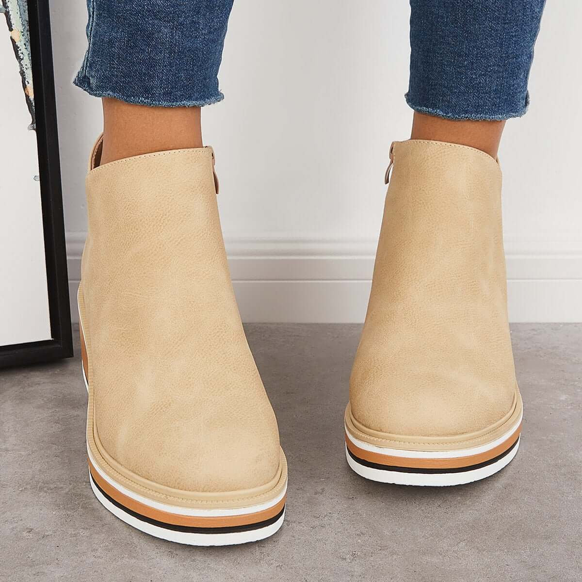 Women's Platform Ankle Boots | Zip Detail & All-Day Comfort 16