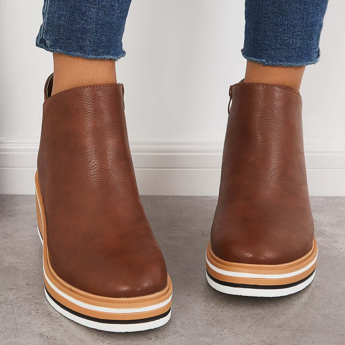 Women's Platform Ankle Boots | Zip Detail & All-Day Comfort 11