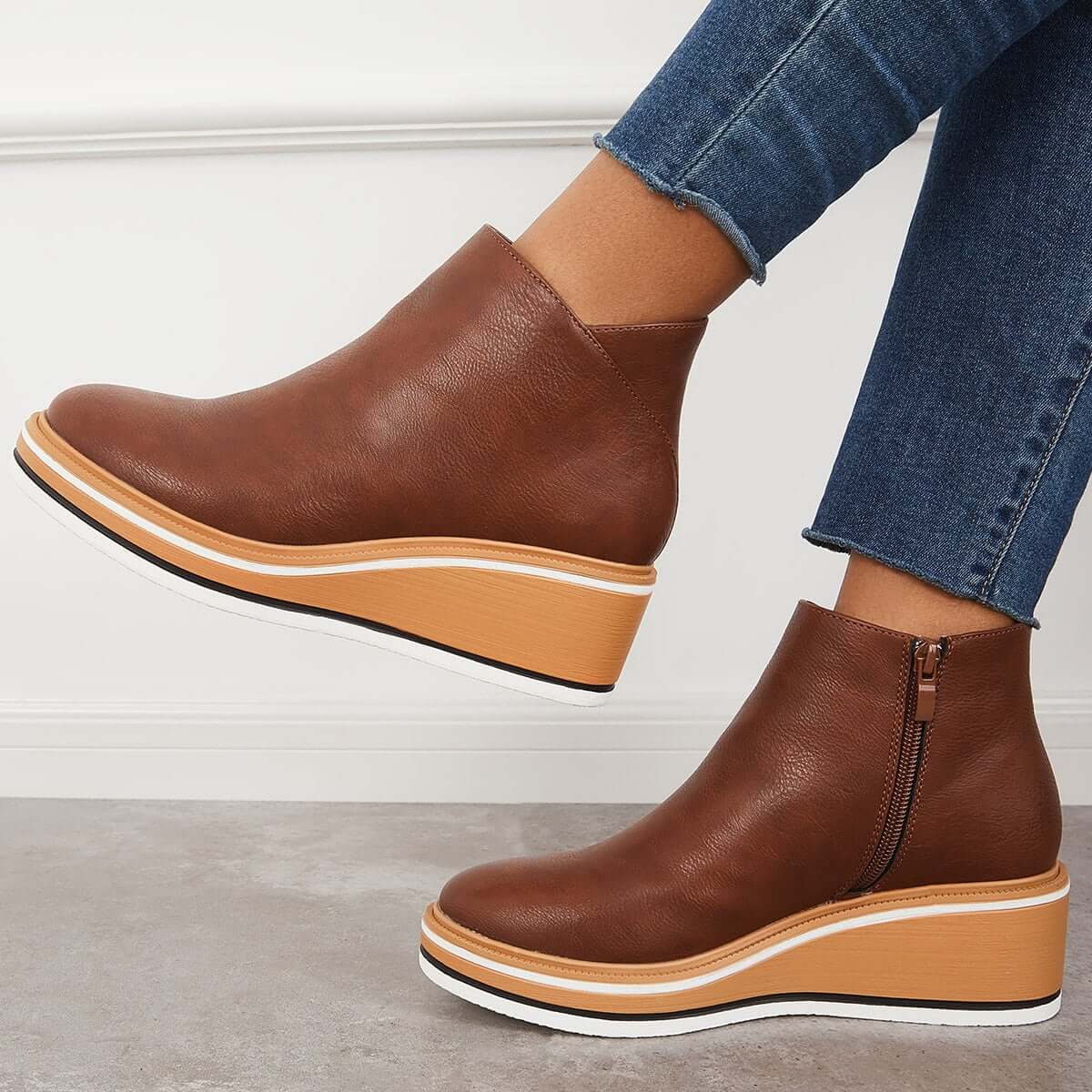 Women's Platform Ankle Boots | Zip Detail & All-Day Comfort 12