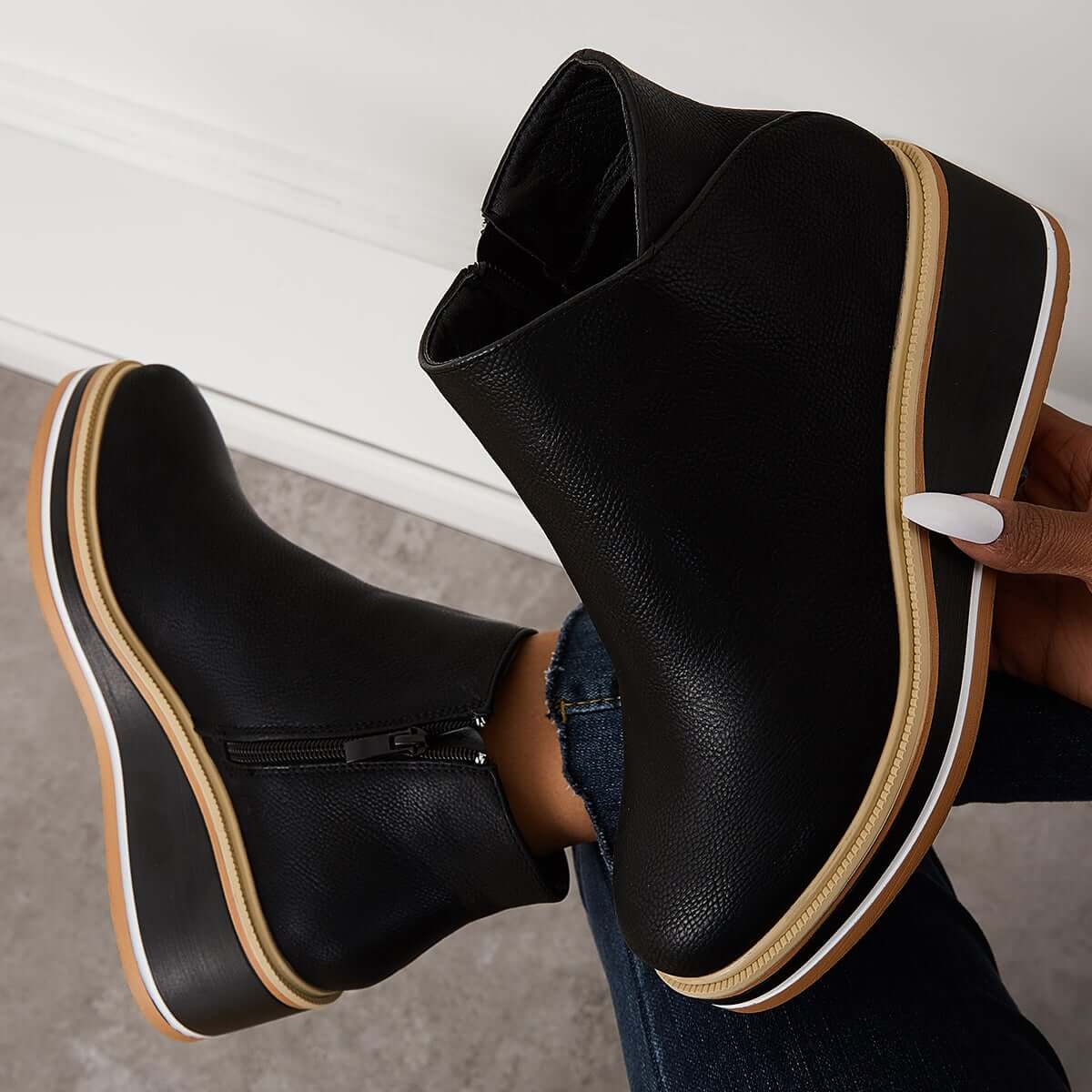 Women's Platform Ankle Boots | Zip Detail & All-Day Comfort 23