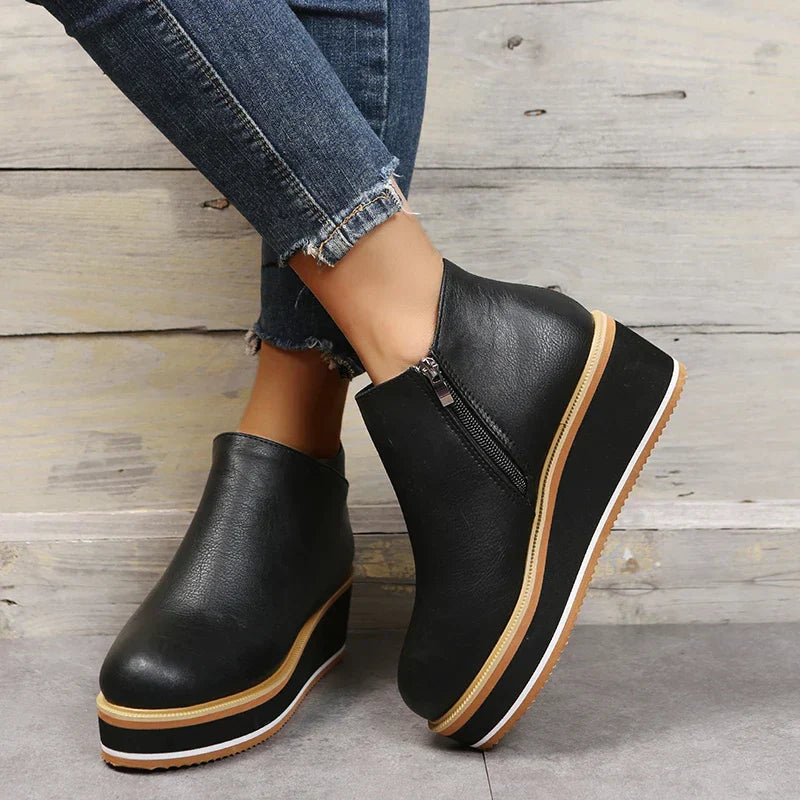 Women's Platform Ankle Boots | Zip Detail & All-Day Comfort 25