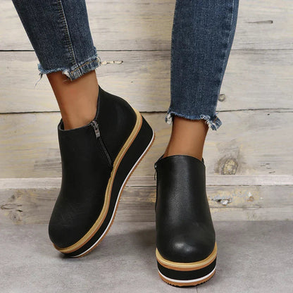 Women's Platform Ankle Boots | Zip Detail & All-Day Comfort 27