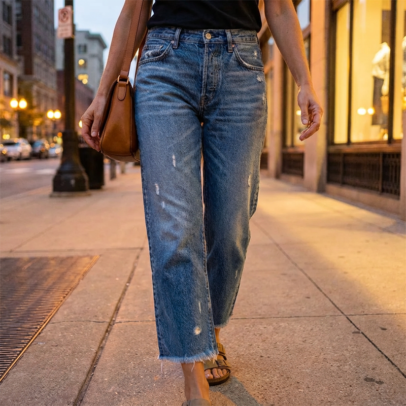 Women's Cropped Jeans | Straight Cut & All-Day Comfort 7