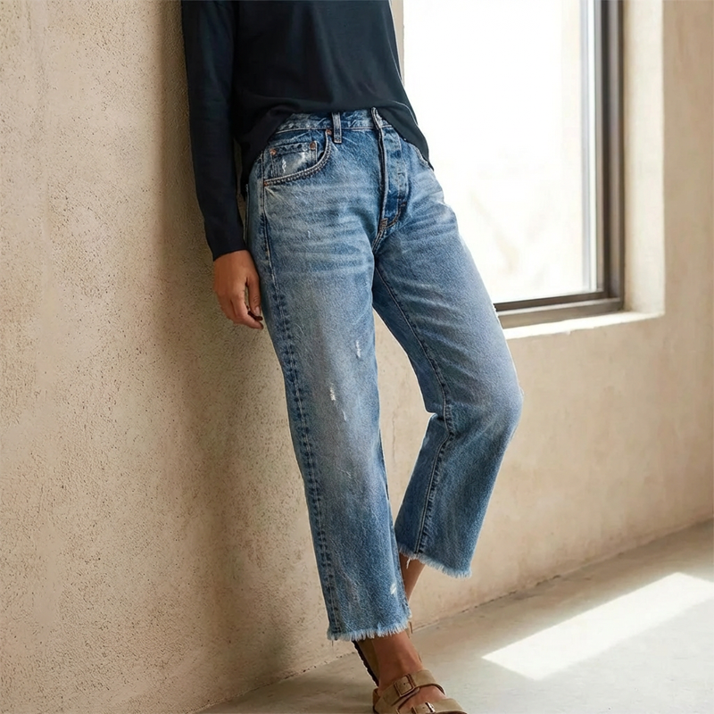 Women's Cropped Jeans | Straight Cut & All-Day Comfort 8