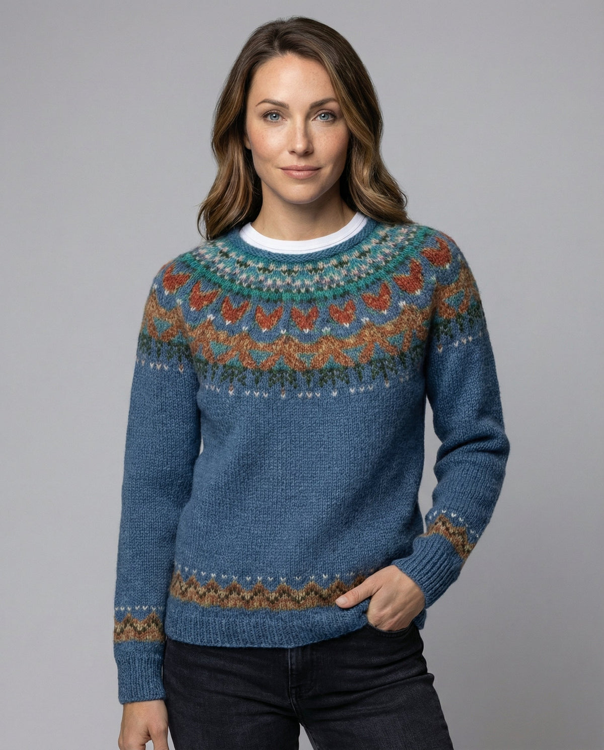 Women's Icelandic Knit Jumper | Vintage Style Warmth