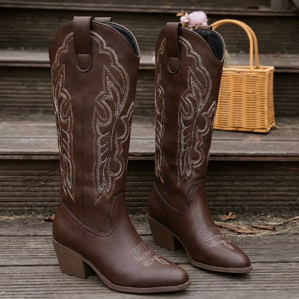 Women's Cowgirl Boots | Knee-High Block Heel 5