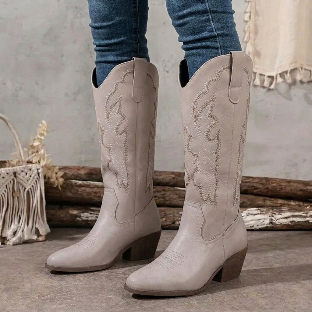 Women's Cowgirl Boots | Knee-High Block Heel 9