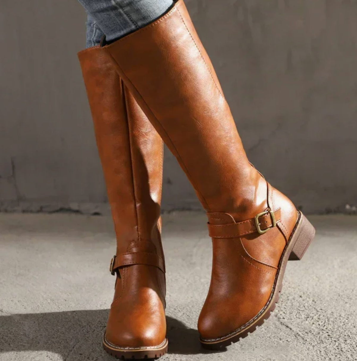 Women's Knee High Boots | Adjustable Buckle & Grip Sole