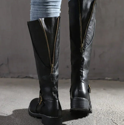 Women's Knee High Boots | Adjustable Buckle & Grip Sole