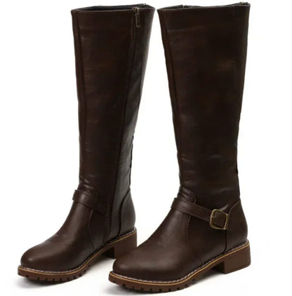 Women's Knee High Boots | Adjustable Buckle & Grip Sole