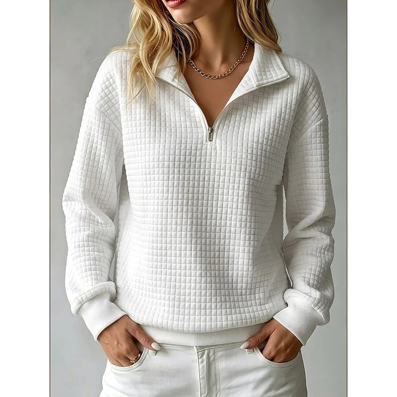Women's Half-Zip Sweatshirt | Textured & Comfortable 1